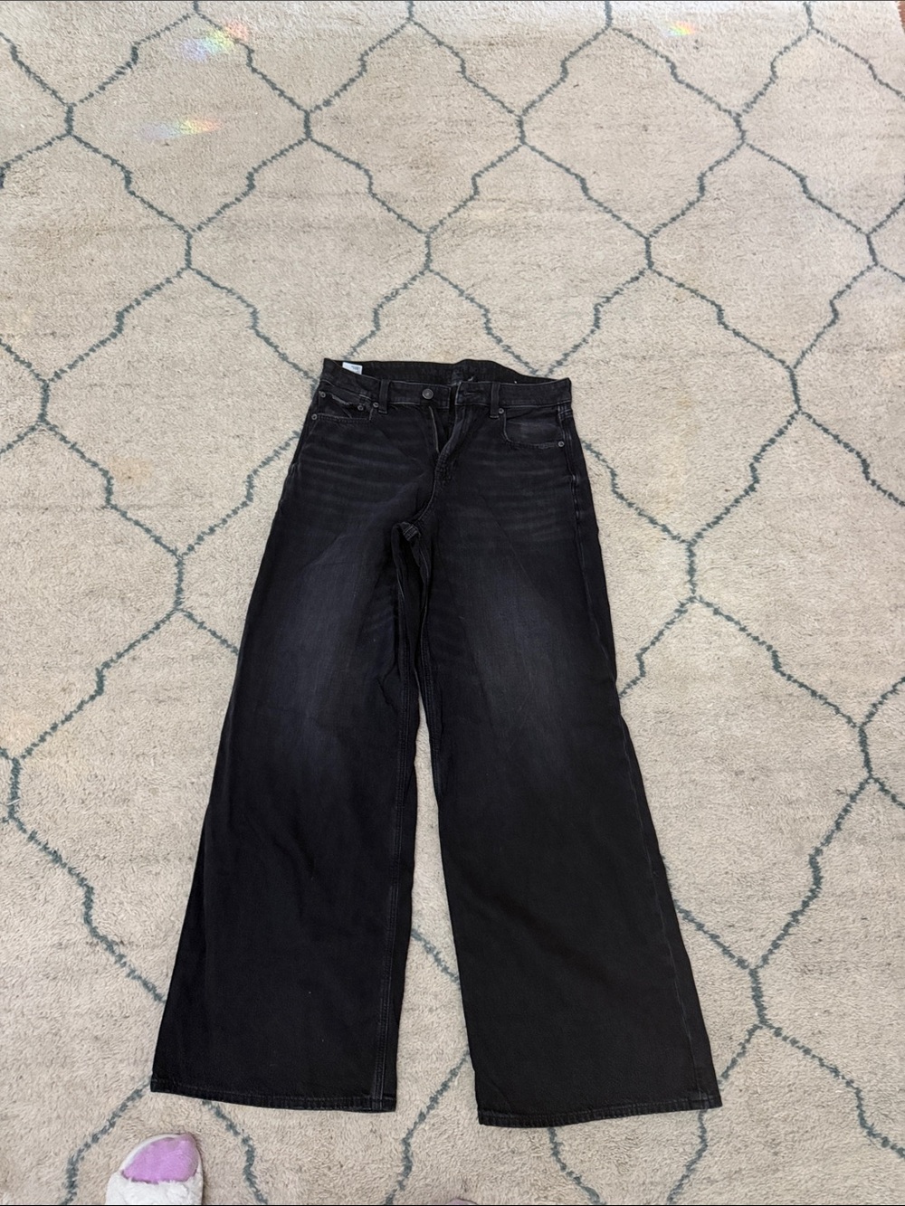 American Eagle Outfitters Black Wide-Leg Jeans